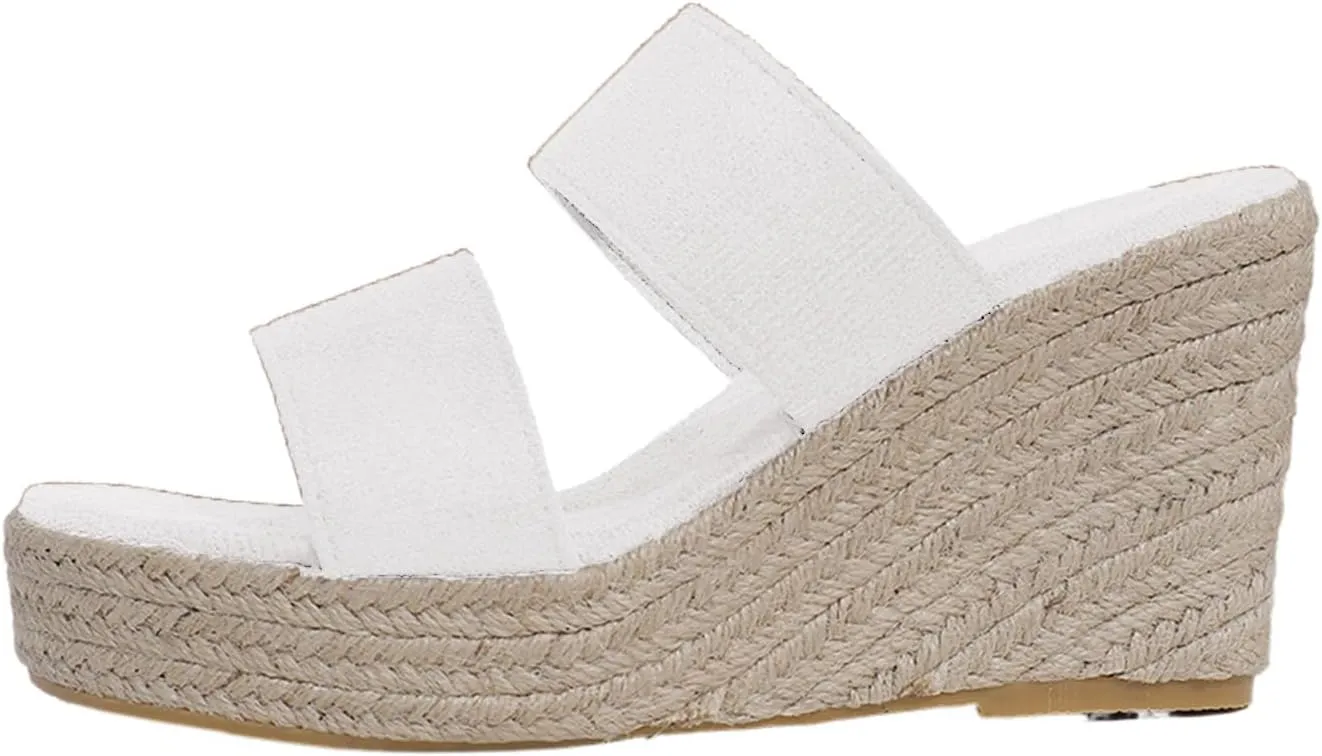 Wedge Sandals for Women 2025 Dressy Espadrilles Wedges Open Toe Wide Width Sandal Casual Platform Slides Slip On Outdoor Slippers Summer Dress Shoes Ladies Breathable Shoes Fashion Trends