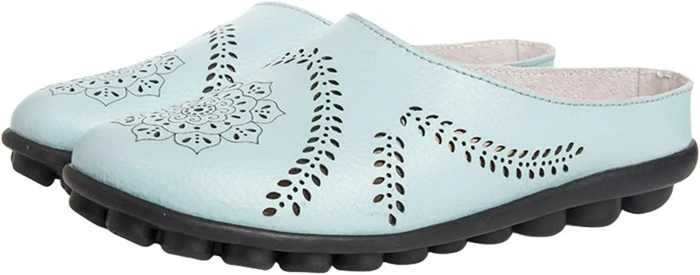 Womens Comfort Walking Flat Shoe Summer Closed Toe Breathable Mesh Loafers Sandals Hollow Out Moccasins Wild Driving Slip-on Boat Shoes