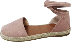 Womens Flat Espadrille Closed Toe Sandals Summer Espadrilles Heel Slingback Ankle Buckle Strap Shoes Lace Up Comfy Casual Outdoor Classic Sandals Breathable Lightweight Walking Footwear