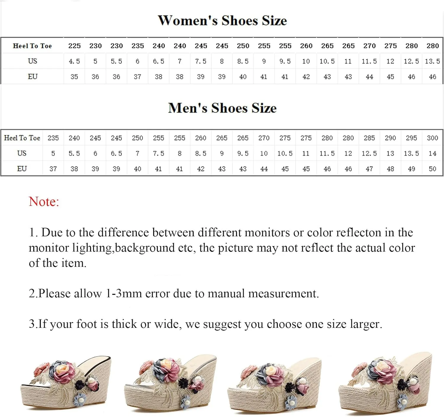 Women's Flower Woven Espadrille Wedge Sandals Slides Bohemia Casual Breathable Dress High Heels Platform Shoes