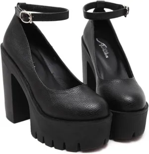 Women's High Heels,Platform High Heel Sandals One-Line Buckle Low Gang 5.5in Height Rough Heel Casual Fashion Evening Shoes Waterproof Dirt Resistant Easy to Clean Dress Sandal