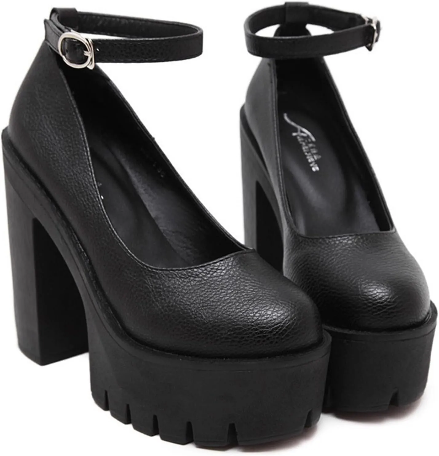Women's High Heels,Platform High Heel Sandals One-Line Buckle Low Gang 5.5in Height Rough Heel Casual Fashion Evening Shoes Waterproof Dirt Resistant Easy to Clean Dress Sandal
