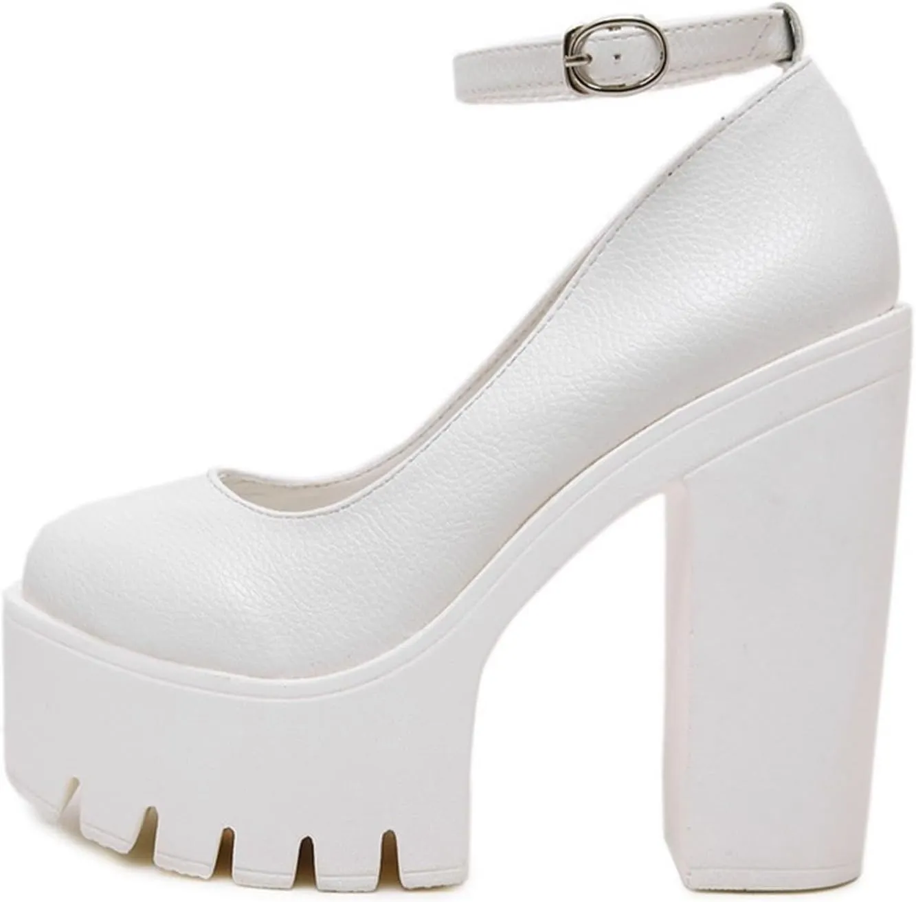 Women's High Heels,Platform High Heel Sandals One-Line Buckle Low Gang 5.5in Height Rough Heel Casual Fashion Evening Shoes Waterproof Dirt Resistant Easy to Clean Dress Sandal