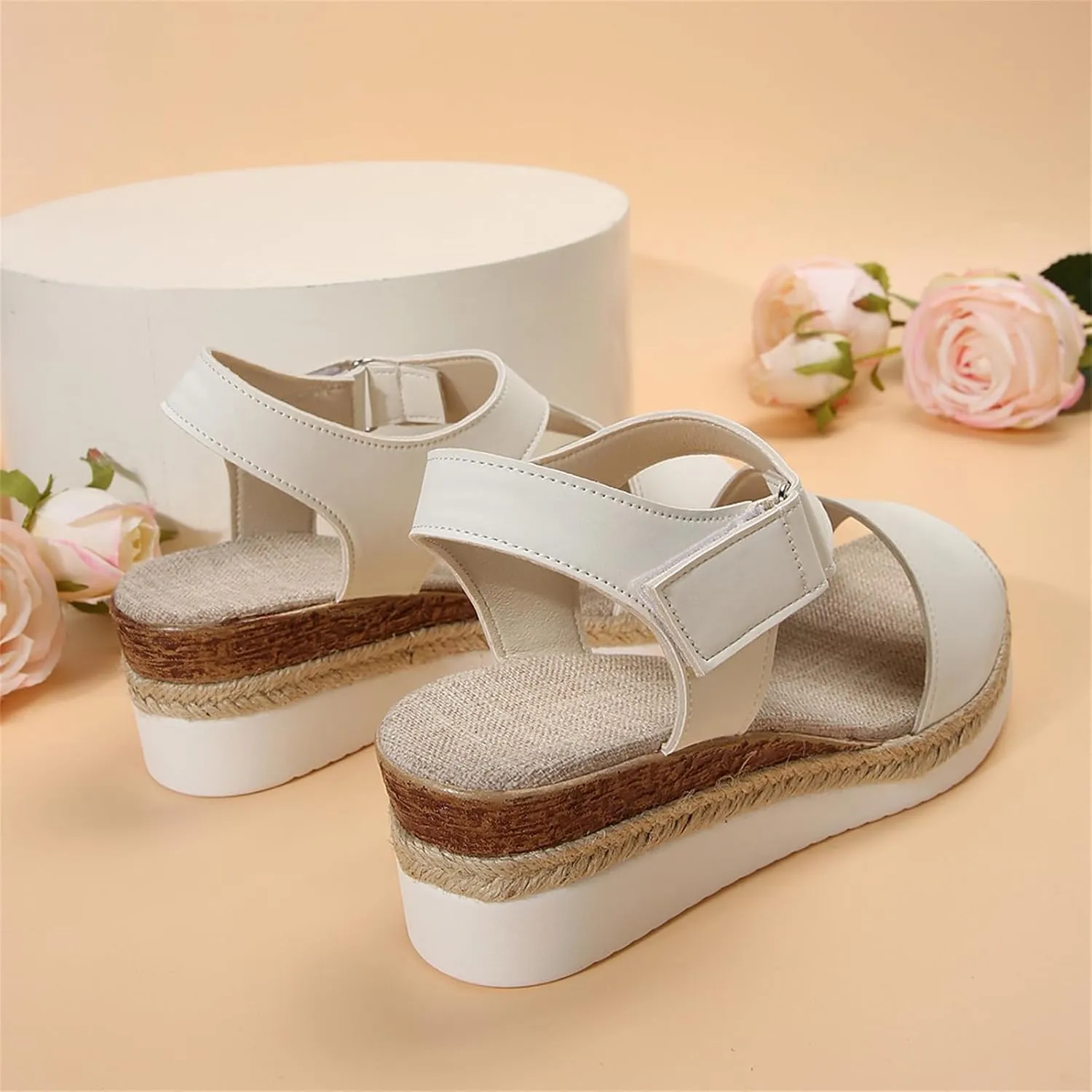 Women's Platform Sandals Wedge Ankle Strap Open Toe Sandals Espadrilles Slip on Summer Casual Fishmouth Gladiator Sandal Dress Beach Vacation Travel Fashion Trendy Shoes