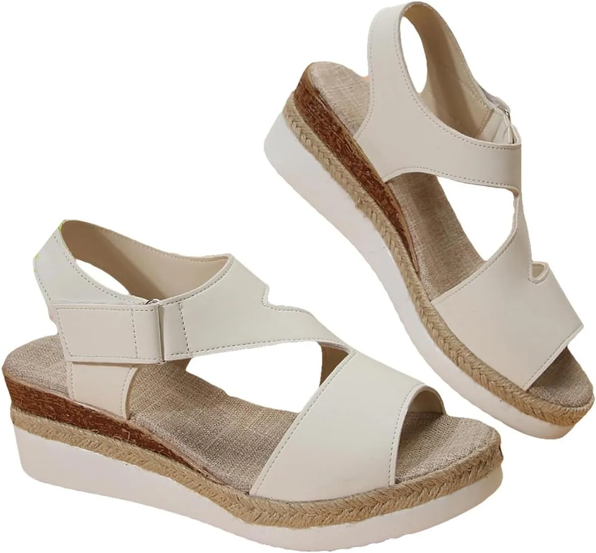 Women's Platform Sandals Wedge Ankle Strap Open Toe Sandals Espadrilles Slip on Summer Casual Fishmouth Gladiator Sandal Dress Beach Vacation Travel Fashion Trendy Shoes