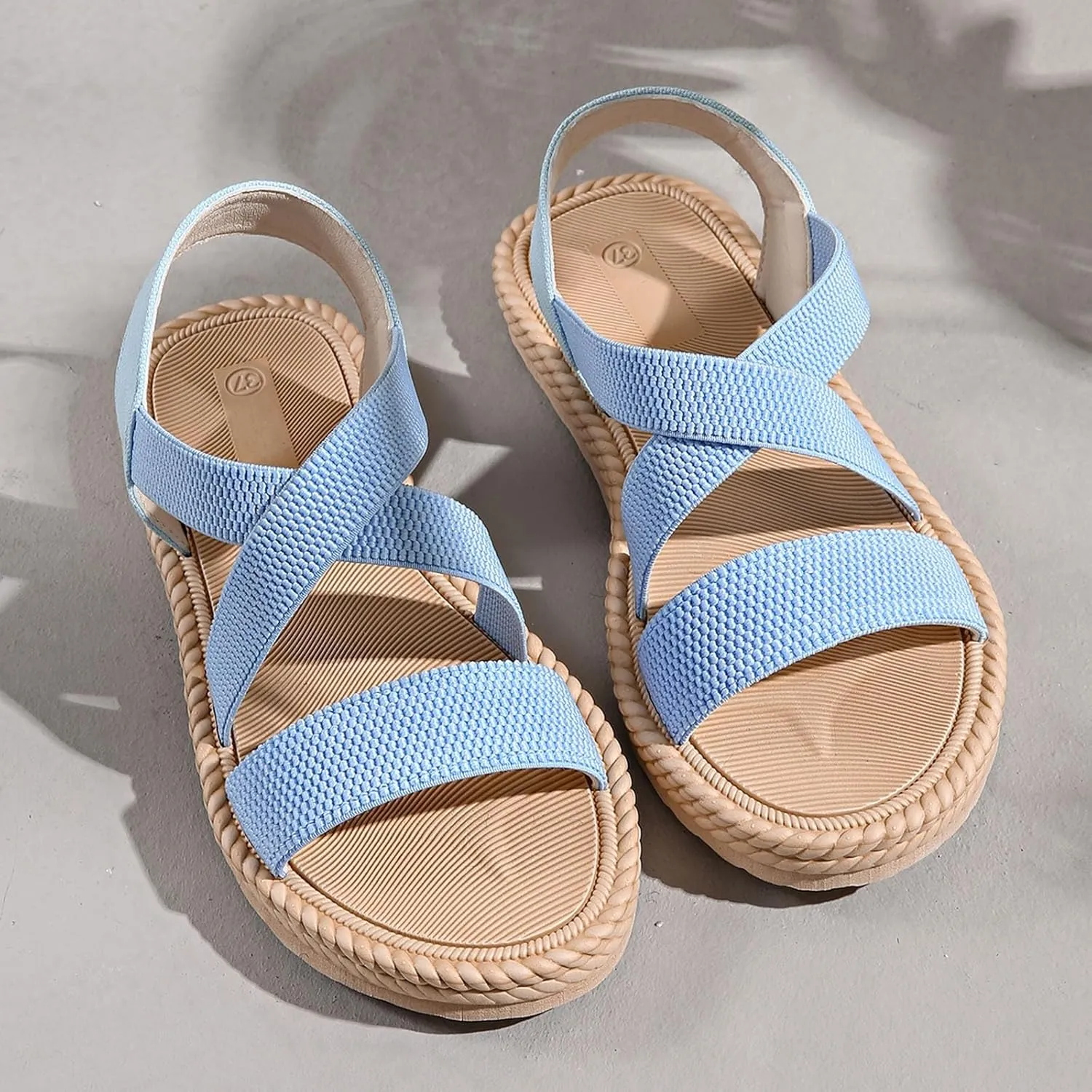 Women's Summer Fashion Open Toed Sandals With Elastic Temperament Breathable Shoes Sneaker Sandal