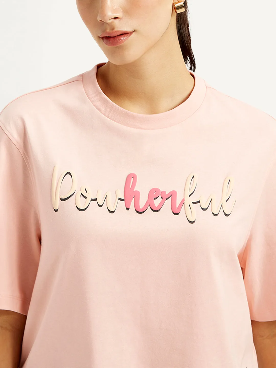 Women's Typographic Print Relaxed Fit T-shirt