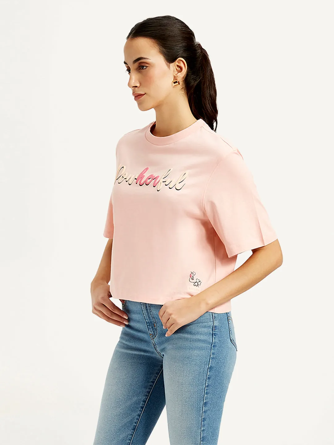 Women's Typographic Print Relaxed Fit T-shirt